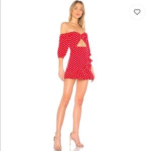 Majorelle red polka dot dress